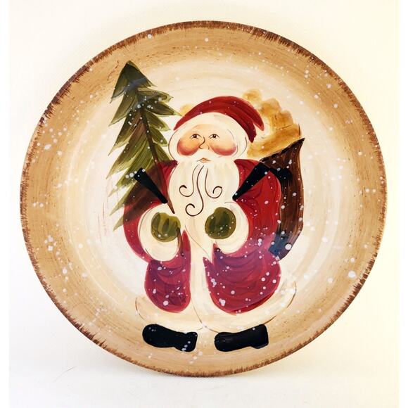 PLATE/SALAD-COOKIES-TABLETOPS GALLERY-WINTER WONDERLAND-Santa Clause-Snow-8.5 in - Picture 3 of 7
